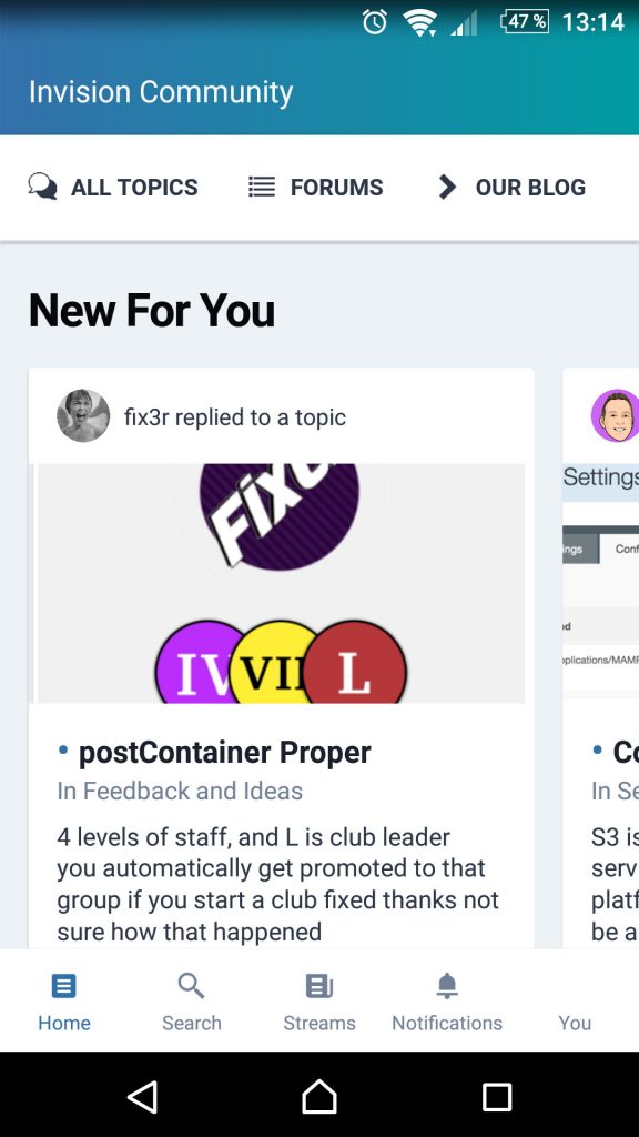 invision community mobili aplikacija
